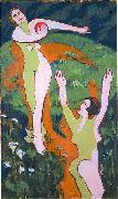 Ernst Ludwig Kirchner Women playing with a ball oil on canvas